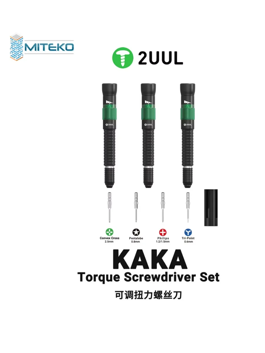 Imagen 7: Destornillador de Torque Ajustable 2UUL KAKA con Puntas Pentagonales 0.8, Cruz 1.2, Y 0.6, Destornillador de Precisión para Reparación y Desmontaje de Teléfonos