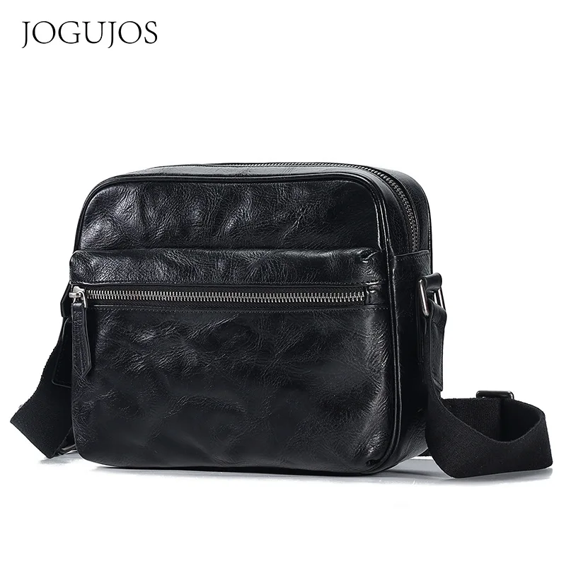 2026 New Real-Leather Men's Bag Messenger crossbody Bag Street Fashion Retro Clutch Skeleton-Skin Small Square Bag Leather Shou view 5