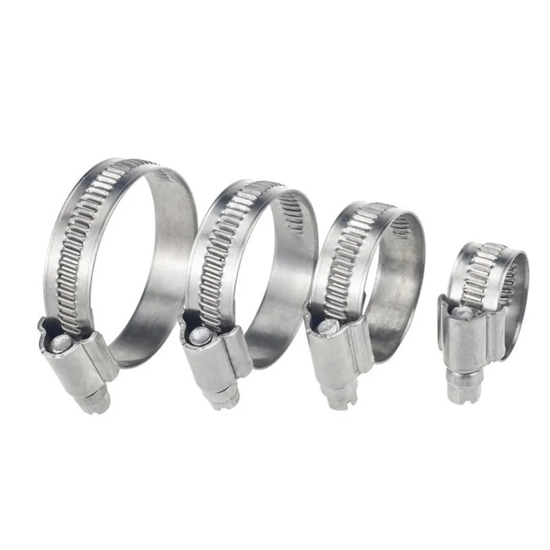 304 Stainless Steel 30pcs German Type Hose Clamp Clip Fastener 8-12mm/16-27mm/20-32mm Adjustable Heavy Duty Worm Gear Hose Clamp