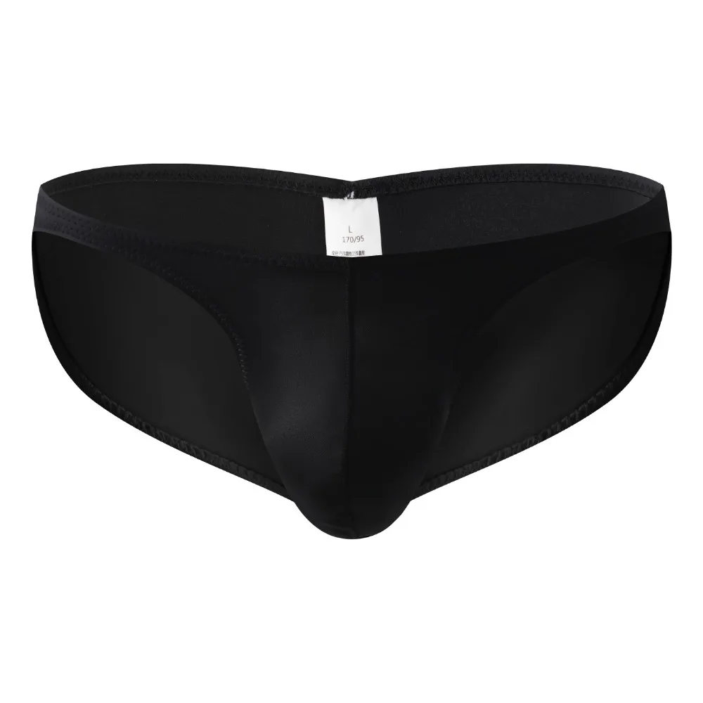 Glossy Shiny Bikini Briefs Bulge Pouch Low Waist Satin Silk Briefs Lingerie Ice Silk Men's Underwear Exercise