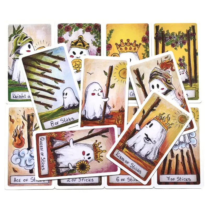 Hot sales Cute Ghoste Tarot Oracle Card Board Game Entertainment Card Game Family Party Game Toy Tarot PDF Guide