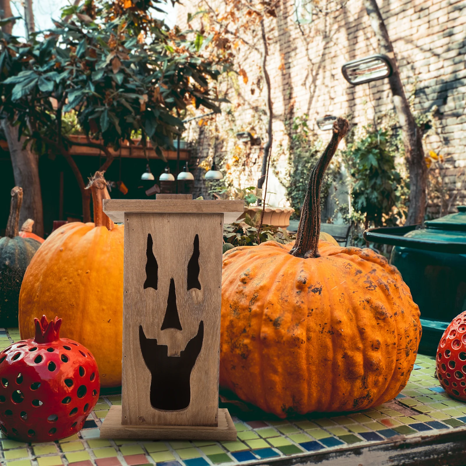 

Wooden Courtyard Decorations Halloween Hanging Ghosts Ornaments Outdoor Statue Crafts