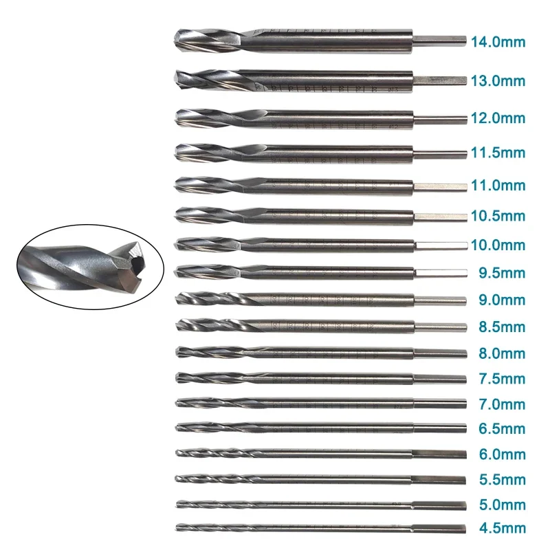 

GREATLH 175mm Medical Tibial Hollow Drill Hollow Bone Drill Stainless Steel Orthopedic Instrument Pet