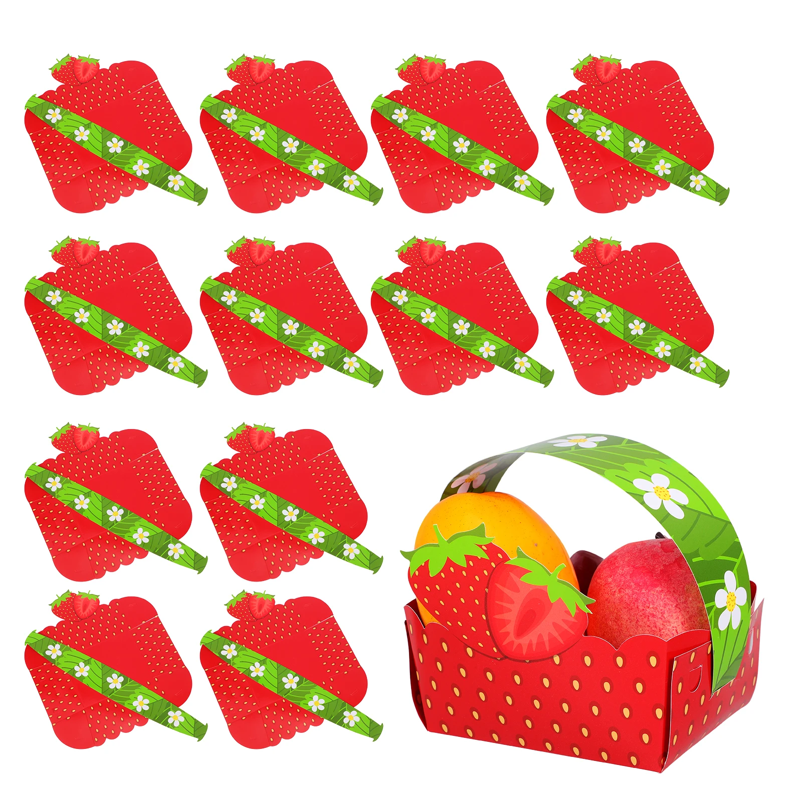 Caja de papel para fruta de 20 piezas, bandejas para cesta de aperitivos, contenedores de comida, regalo, suministros para fiestas temáticas, estuche de almacenamiento, caja de frutas secas y nueces, cuenco para golosinas