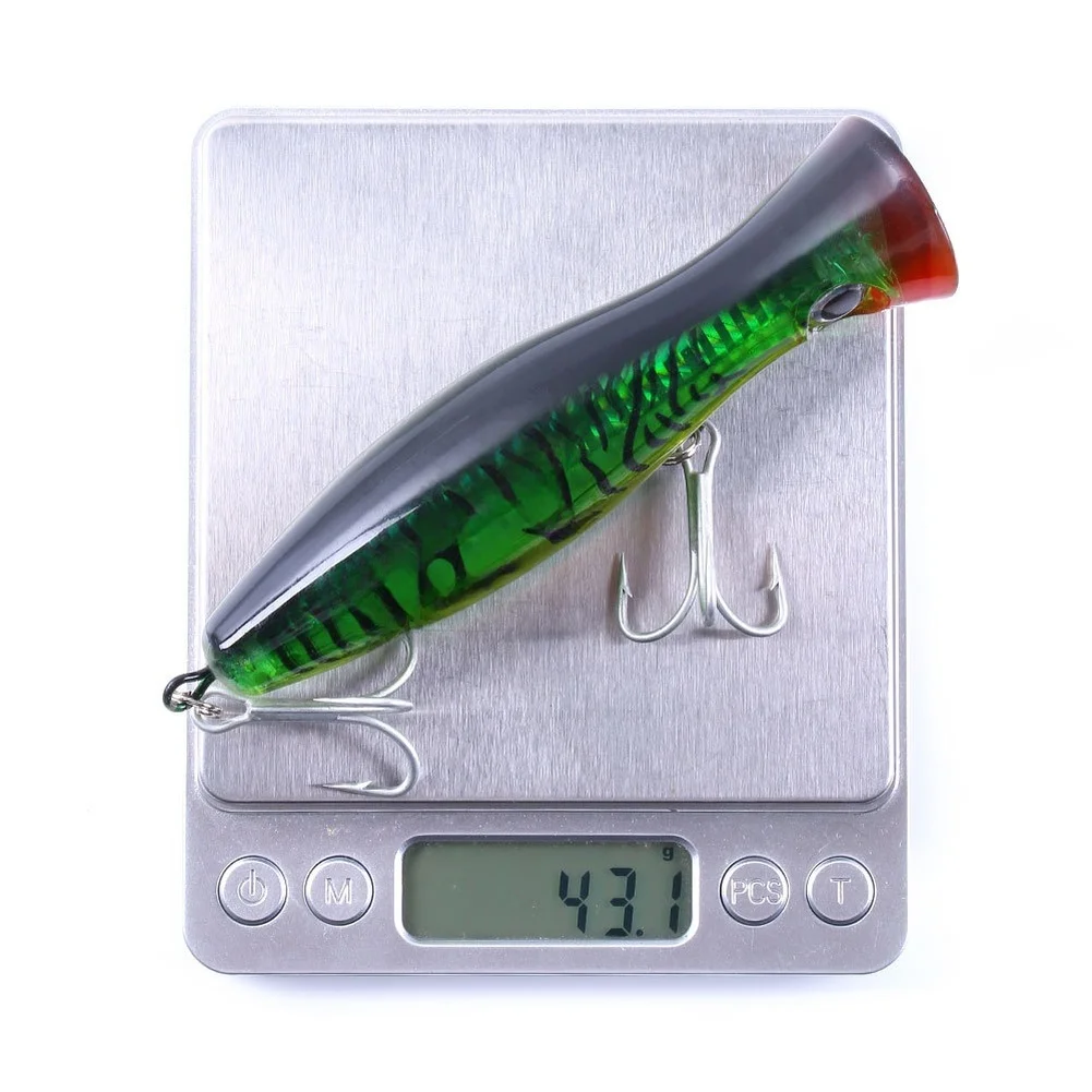 Floating Crankbait Topwater Popper 3D Lifelike Eyes Clever Lip Design Built-in Steel Rattles Pointed Blood Trough Hook
