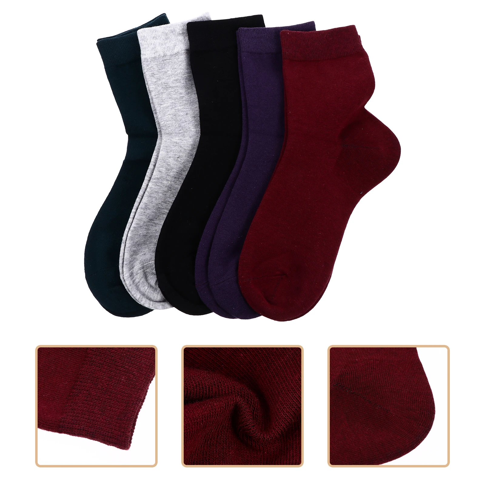 

5 Pairs Socks for Women Ripstop Womens Crew Crack Cotton Pure Miss Women's