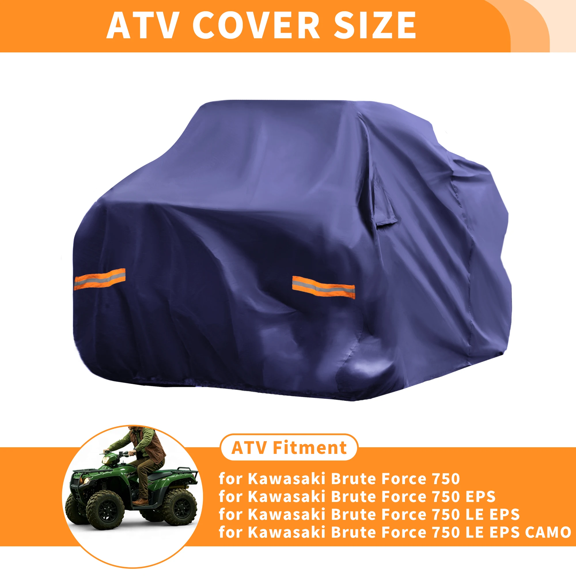 

Водонепроницаемый чехол UXCELL для квадроциклов, чехол для квадроцикла Kawasaki Brute Force 750, синий