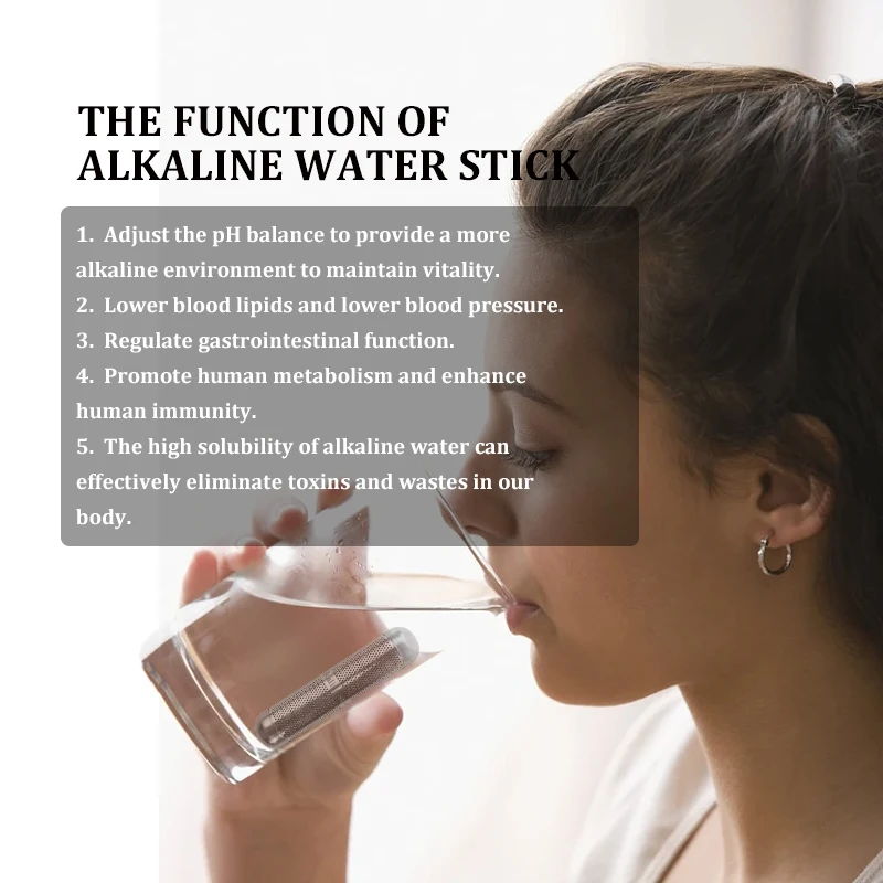 Stainless Steel Alkaline Water Rod Efficient Water Quality Alkalizer PH Balance Water Purifier Negative Ion Filter