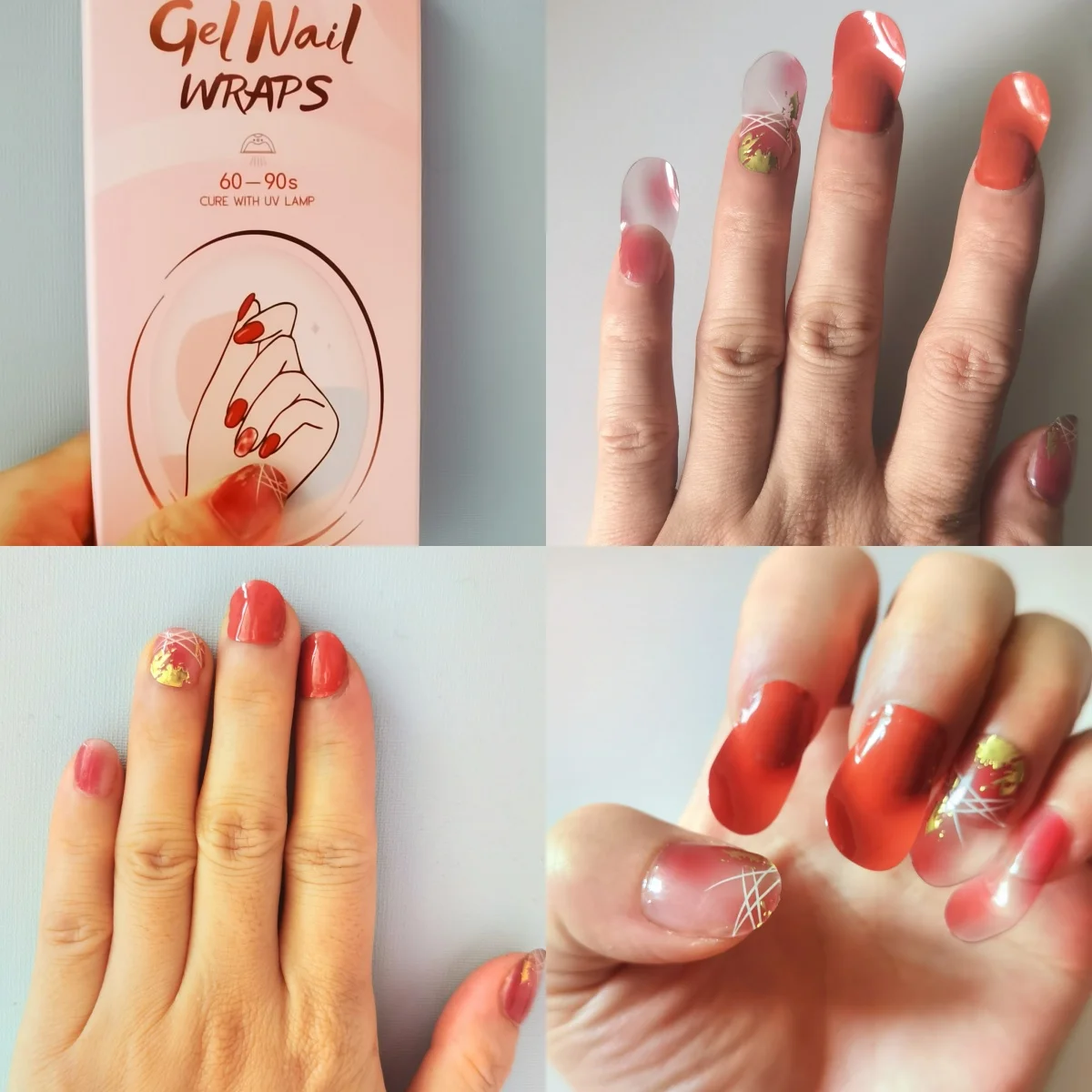 16 Stück halbgehärtete Gel-Nagelaufkleber, vollflächig, wasserfest, langanhaltend, Gel-Nagelkunst-Aufkleber, einfarbig, zum Aufkleben, Nagel-Dekorationsaufkleber