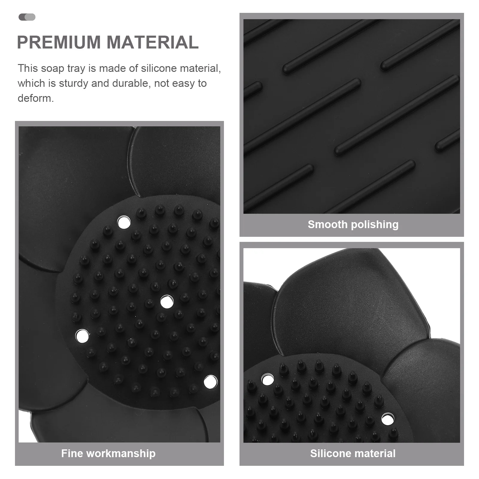 

1 set 1 Set Silicone Soap Holder Drainage Tray Non-Slip Bathroom Kitchen Storage Organizer Soap Dish Draining Rack Home