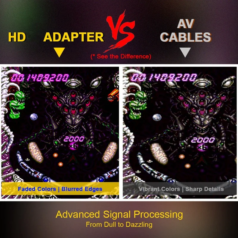 محرك الكمبيوتر RGB إلى 1080P - محول صوت فيديو متوافق مع 16:9/4:3 لوحدة تحكم ألعاب محرك الكمبيوتر-A86Z