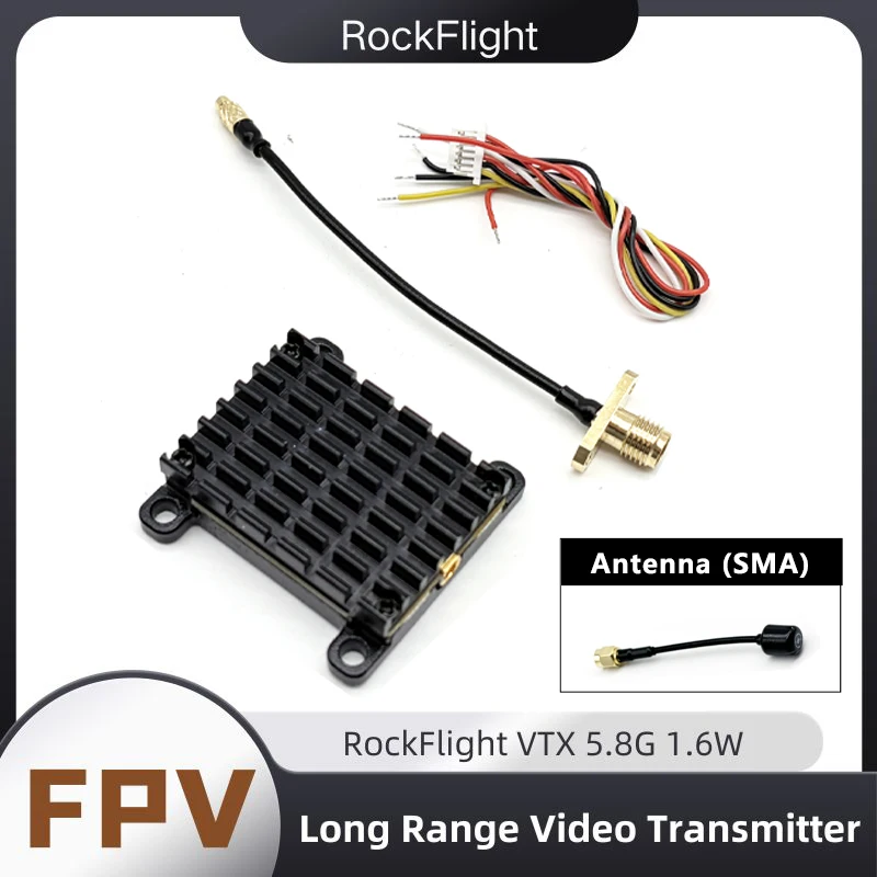 Émetteur longue portée RockFlight TX663 VTX 5.8G 48CH PitMode 25mW/200mW/1000mW/1600mW compatible avec les drones de course FPV RC