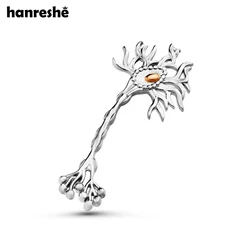 Hanreshe Medical Neuron Psychiatry Brooch Pins Newest Trendy Design Lapel Backpack Badge Medicine Jewelry for Doctors Nurses