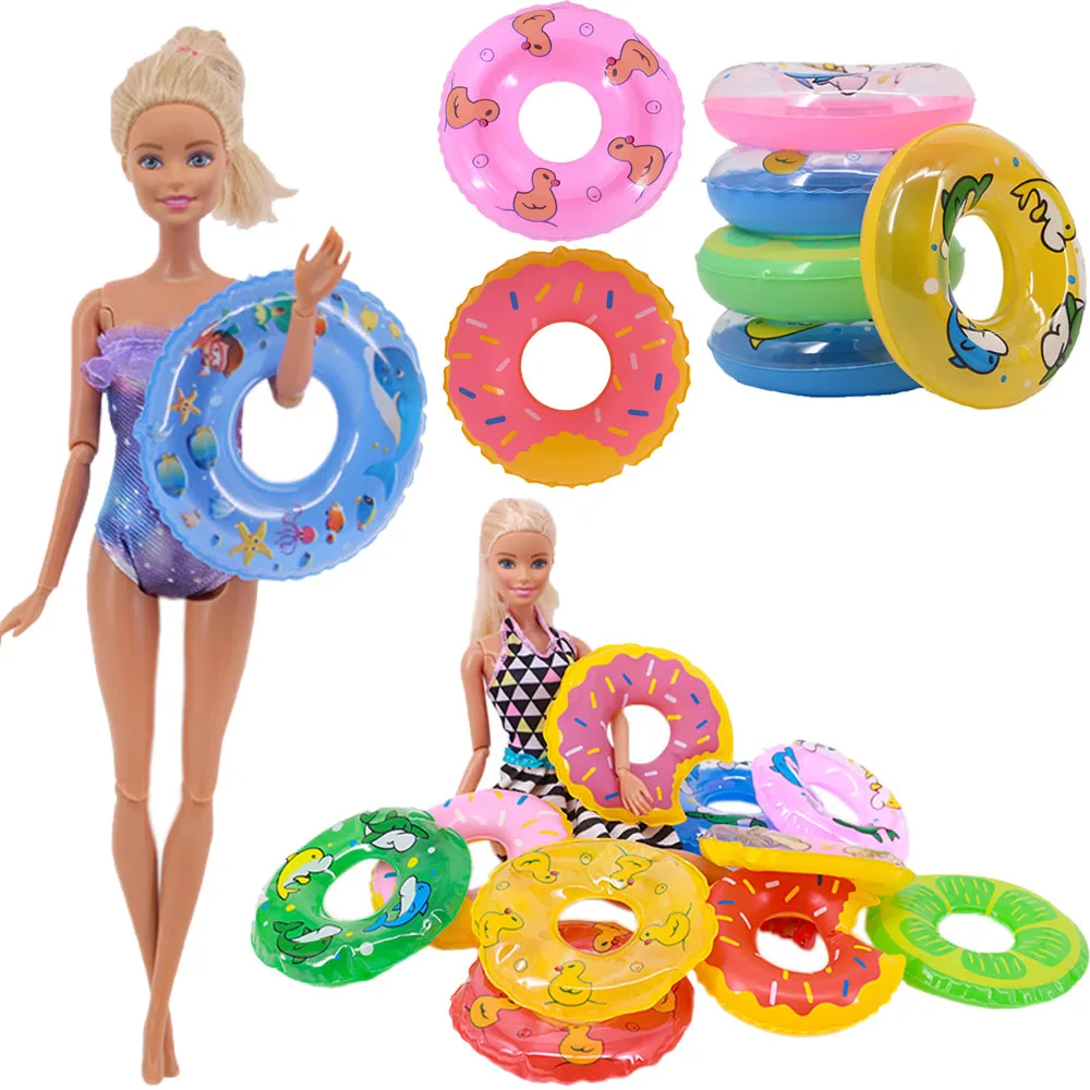 5 PCS Mini Cute Shape Swimming Ring Lifebuoy 1:12 Dollhouse Accessories Miniature items For 30cm Barbies Doll Accessories Toys