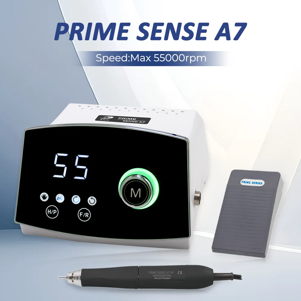 Prime Sense A7 & Handpiece HP A7A Dental Brushless Micromotor Speed 55000rpm Dentistry Orthodontics Grinding Machine
