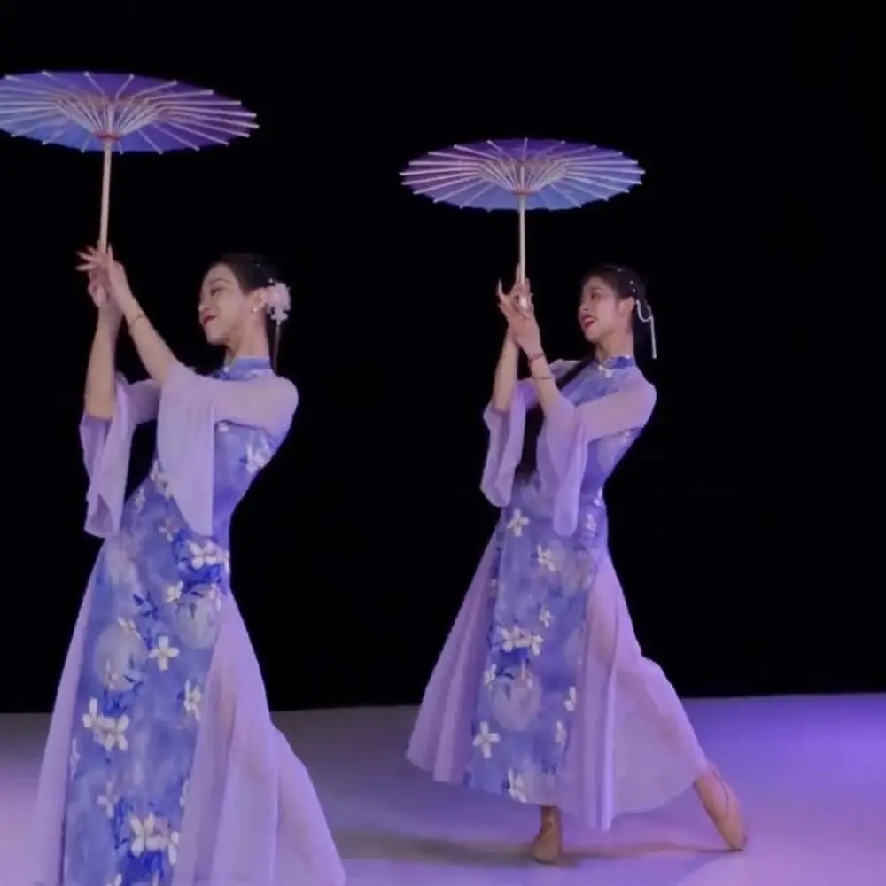 

Зонт из промасленной бумаги в китайском античном стиле, 56 см, танцевальный реквизит с цветком жасмина, декоративный зонт, 10 цветов