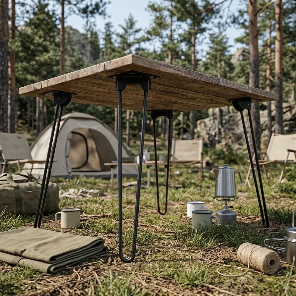 For Outdoor Camping Foldable Table Legs Camping Table Frame Weatherproof Build Compact Storage Design For Outdoor