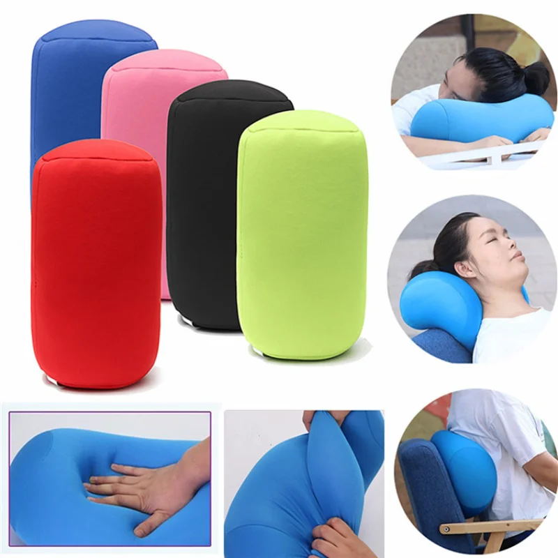 

Microbead Roll Cushion Neck Waist Back Head Support Sleep Pillow Travel Travel Sleep Long Pillow