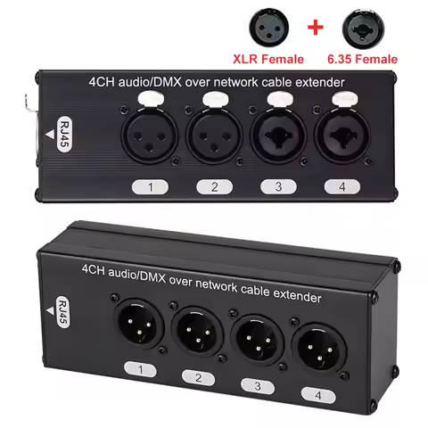 4 Channel 3 Pin Network XLR Cable for Stage Sound Lighting and Recording Studio Male and Female To RJ45 Ethercon Signal Extender