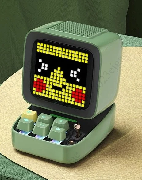 Pixel Art Bluetooth Speaker with Smart Display, Digital Photo Frame, Clock Function, APP Control, and 5 Sound Effect Modes