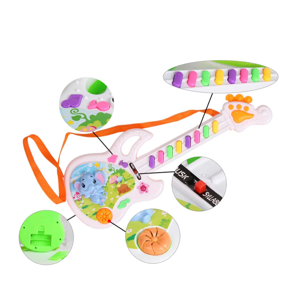 Cartoon Musical Electronic Guitar for Toddler Baby Children Kids Gift Early Educational Instrument Random Color and Style 8