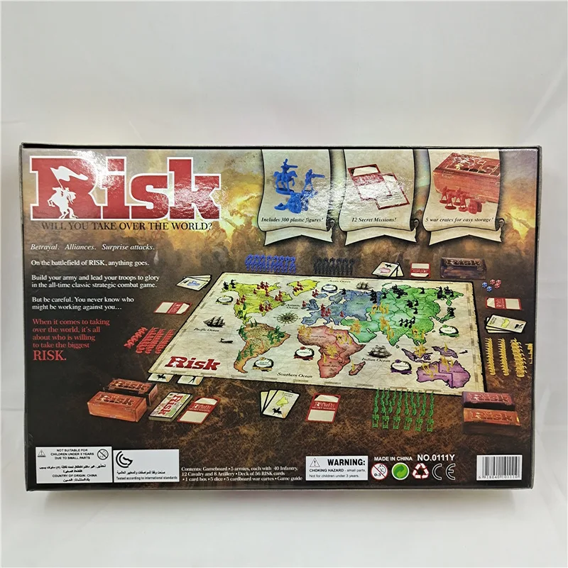 Hot Selling Board Game English RISK Board Card Game Classic Interactive Family Party Entertainment Card Board Game Toy