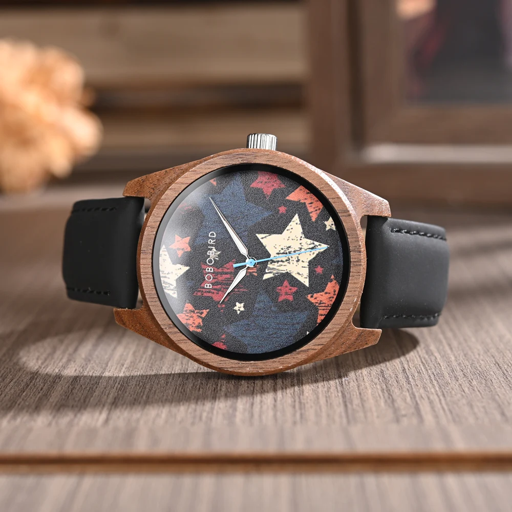 BOBO BIRD موضة ساعات رجالية ساعة يد خشبية حركة كوارتز 2025 جديد مخصص دروبشيبينغ
