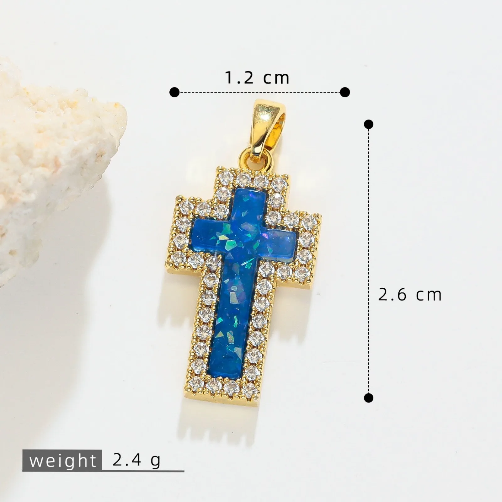 1 Stück Messing-Kreuzanhänger, 18K vergoldet, für DIY-Halsketten, Armbänder, Schmuckherstellung, Großhandel – Detail 16