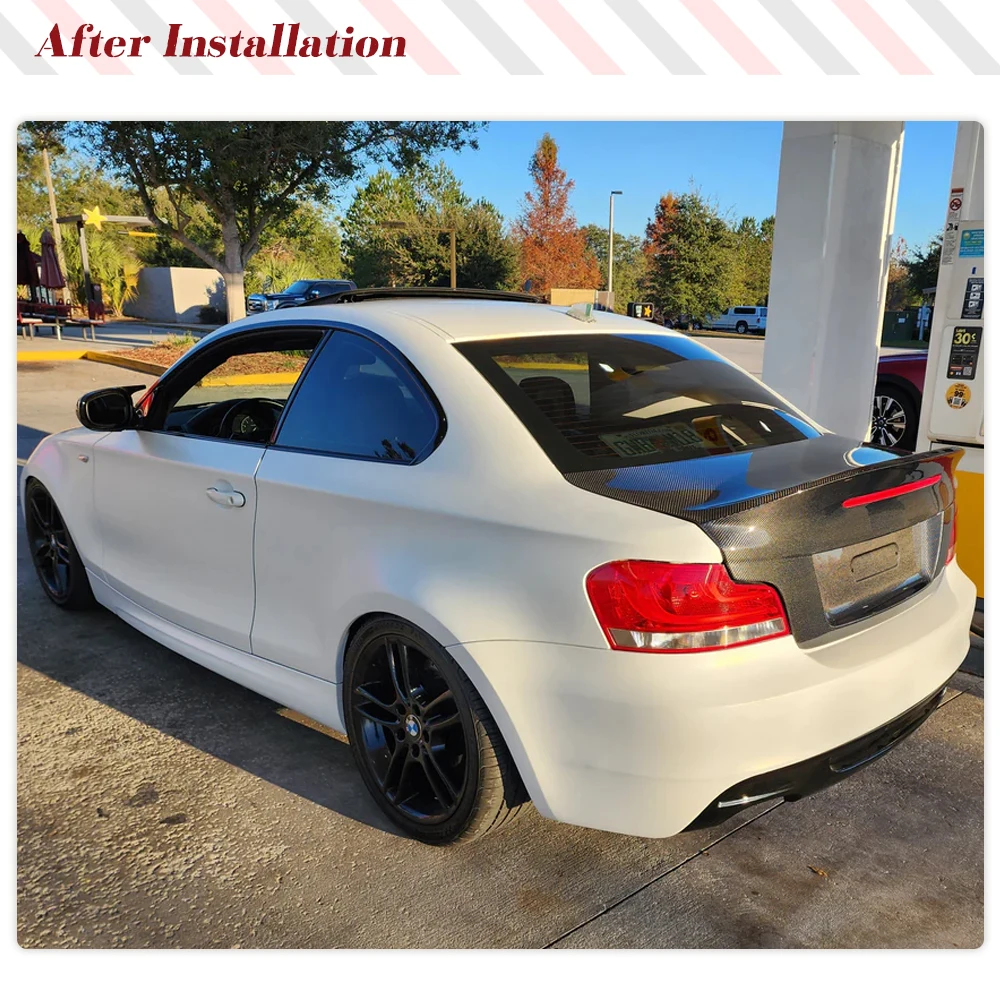 Carbon Fiber Car Rear Trunk Boot Cover Wings Lip for BMW 1 Series E82 1M Coupe Only 2008-2013 Rear Trunk Boot Cover Car-Styling