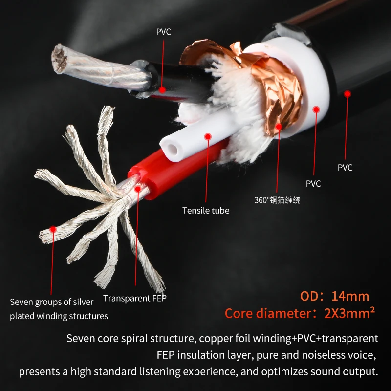 GREY KNIGHT MKII 6N Pure Copper OCC Silver Plated Speaker Cable hifi Power Amplifier Speaker Cable Engineering Surrounding Cable