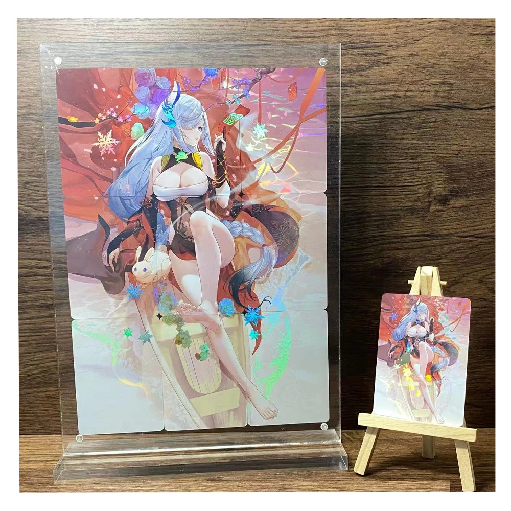 

9+1Pcs/set Shenhe ACG Flash Cards Genshin Impact Gift Toys Classic Anime Game Collection Cards