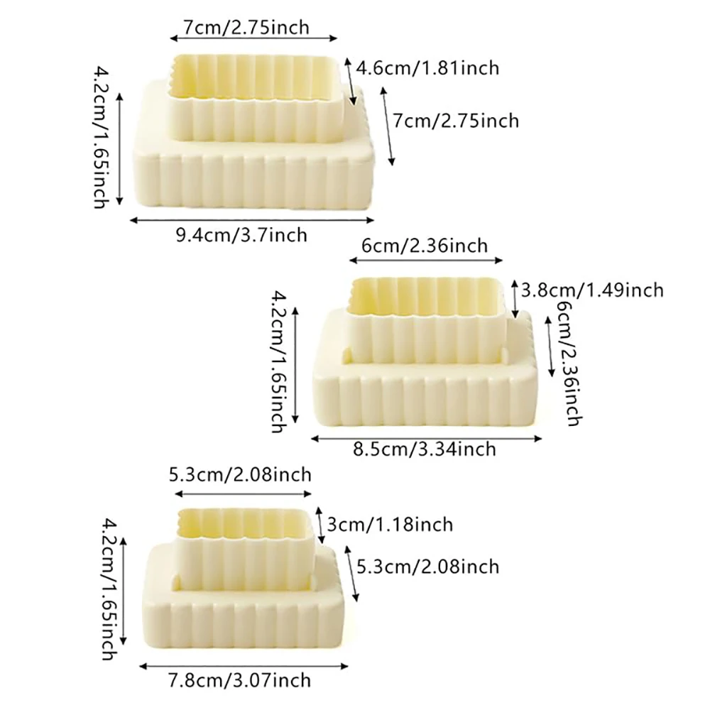 3 teile/satz quadratische Keks formen DIY Fondant Aus stech formen Gebäcks ch neider Formen Kuchen Dekoration Werkzeuge Back zubehör