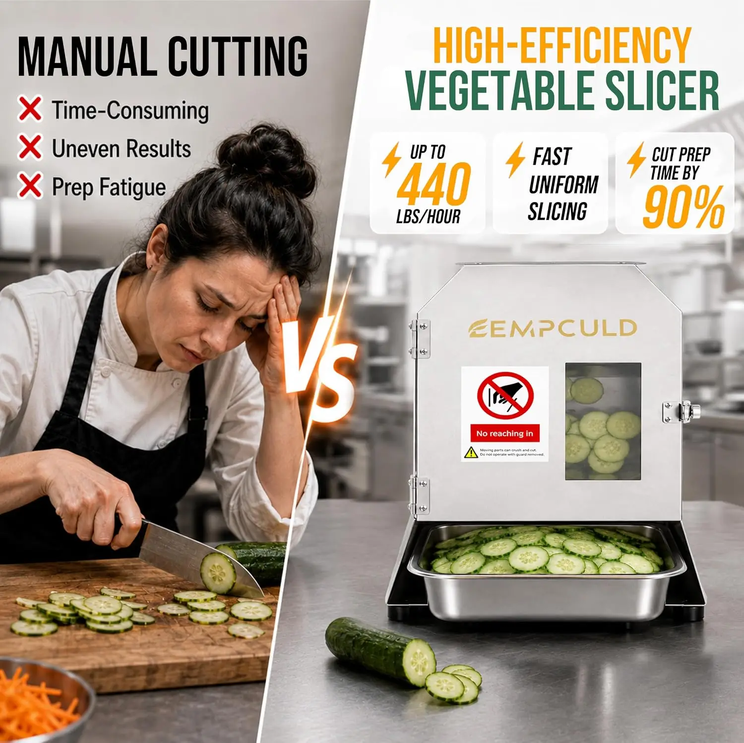 Electric Vegetable Slicer, 300W Conveyor Belt Cutter, 1-35mm Adjustable