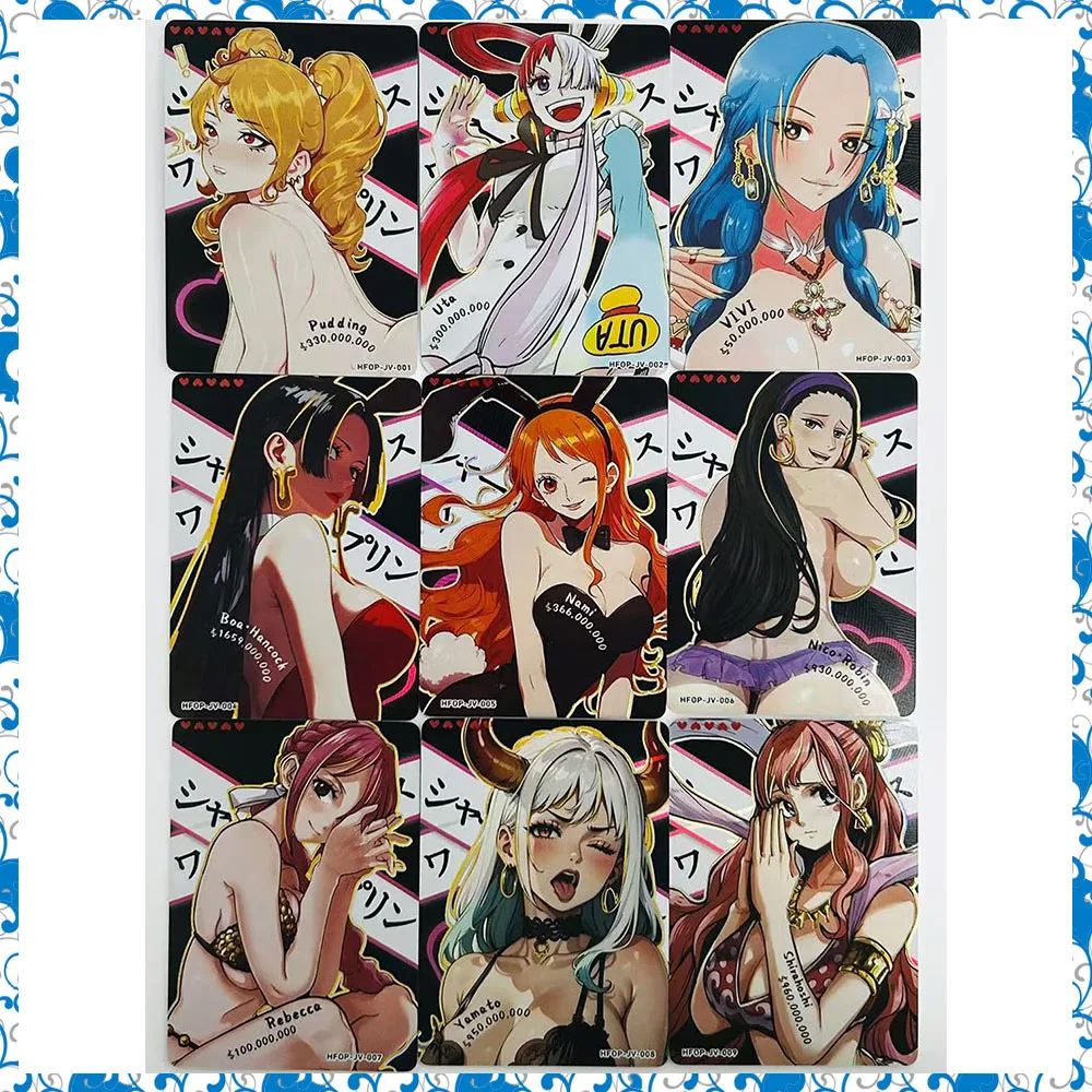 9PC/Set Anime One Piece JV Uta Nami Vivi Shirahoshi Rebecca Premium Collectible Card Boy Games Toys Christmas Birthday Gifts