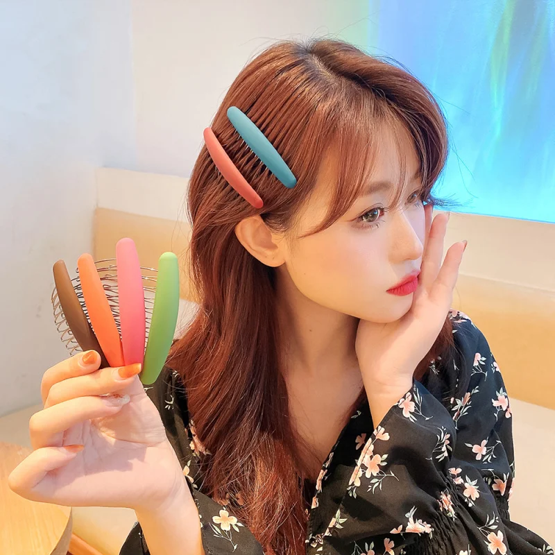 

Korean Style Morandi Hair Comb Insert Comb Non-Slip Bangs Comb Seamless Hair Clip Women Hair Accessories