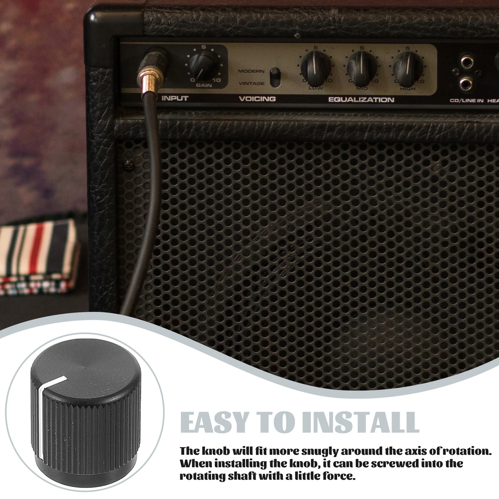 

Aluminum Potentiometer Knob 12Mm Diameter Smooth Fit for Guitar Bass Amp Effect Pedal Volume Tone Control Replacement Caps