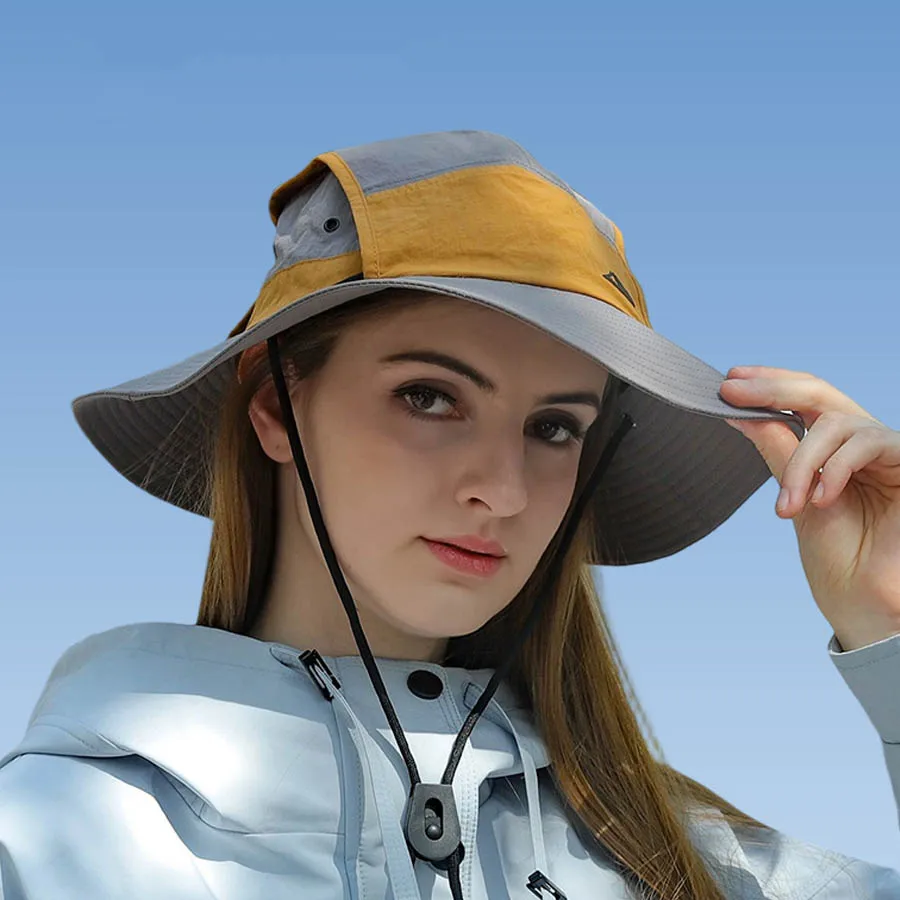 Nuovo cappello da pescatore estivo a tesa larga cappello da sole da alpinismo impermeabile ad asciugatura rapida per protezione solare da ciclismo all'aperto per uomo e donna