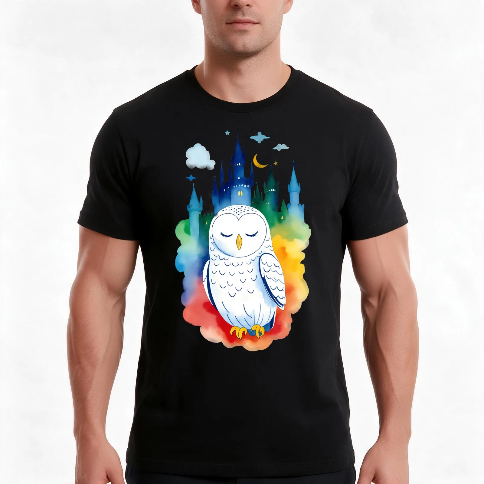 Hedwig Owl Sleeper T-Shirt Summer Casual Cotton Tee Oversized Streetwear Tops Vintage Graphic Print Loose Fit Short Sleeve