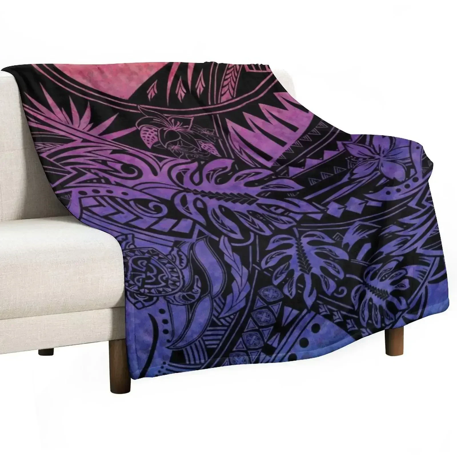 Samoan Painted Tribal Throw Blanket wednesday Blankets For Sofas Furry Blankets