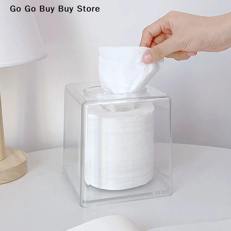 【ST】 1 Stück transparente Kunststoff-Taschentuchbox für den Tischgebrauch, Toilettenpapierbehälter für das Badezimmer, geeignet für den Einsatz in Küche und Home-Office