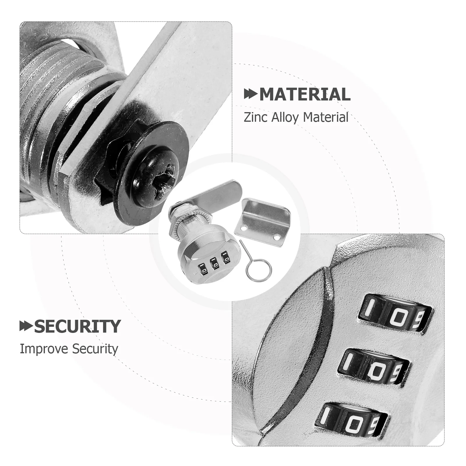 2Sets Combination Mechanical Password Lock Zinc Alloy Secure Lock for File Cabinet Drawer Mailbox Cabinet Locks with Code