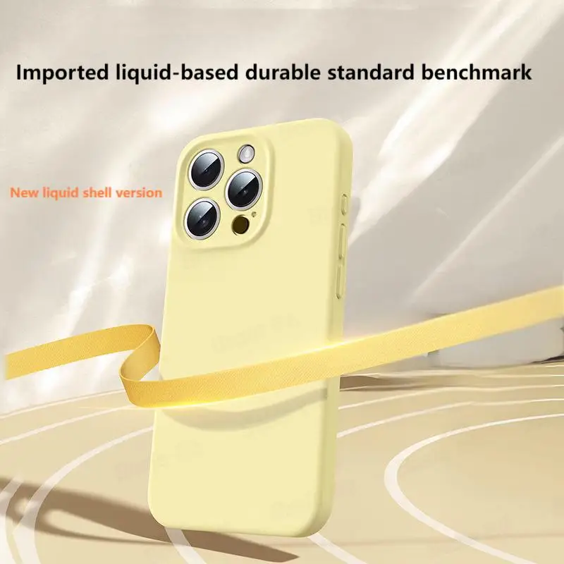 Оригинальный жидкий силиконовый чехол для телефона APPLE iPhone 11, 13, 12, 14, 15, 16 Pro Max, противоударный защитный чехол Co