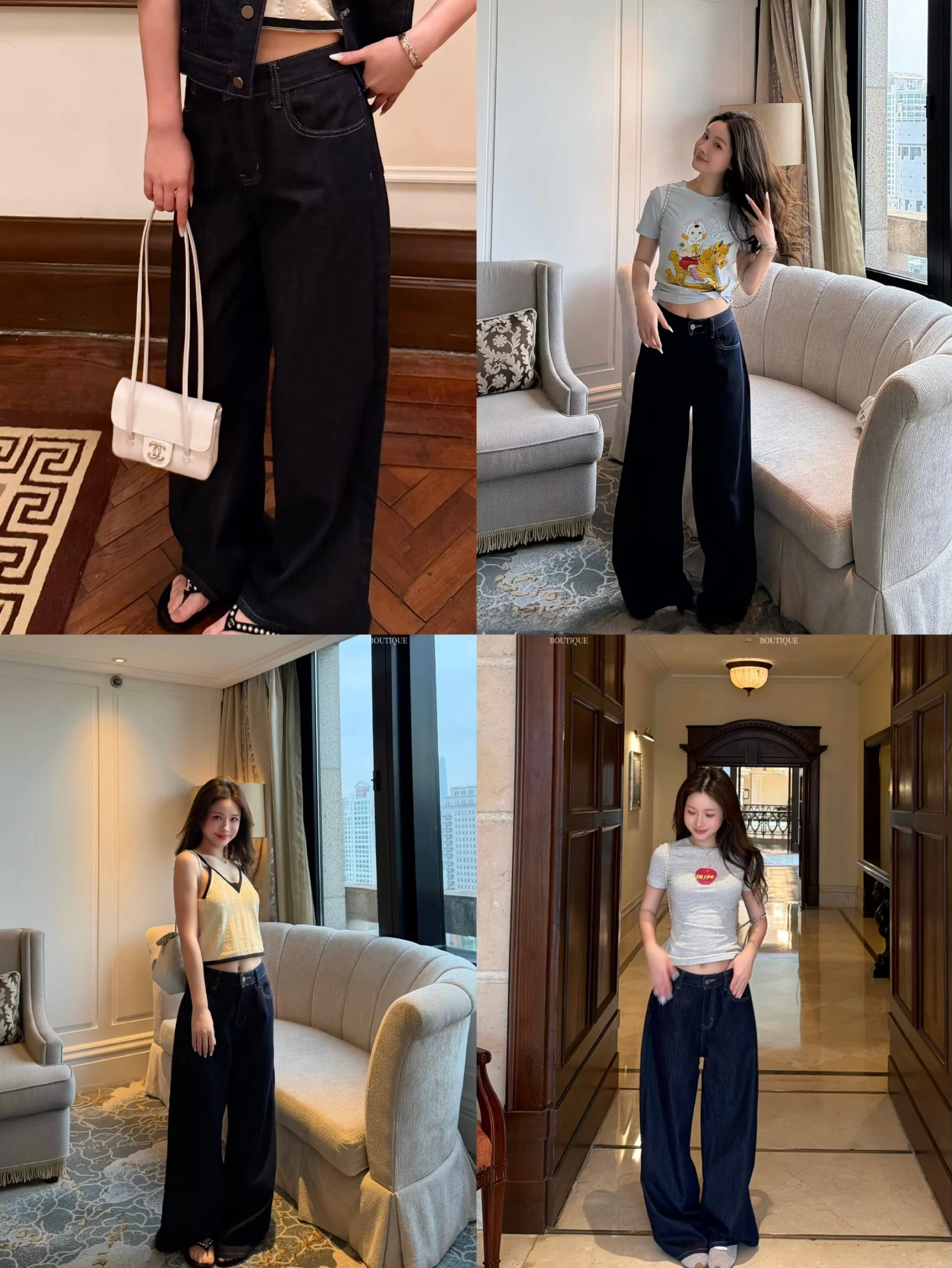 

Повседневные джинсы из выстиранного денима с широкими штанинами, дизайнерская новинка для узкого круга аудитории, в стиле Old Money, прямого кроя, с естественной линией талии, из хлопка