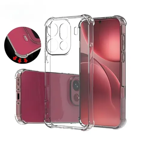 Case For OPPO Find X9 Pro X8 Reno 15 Pro TPU Transparent Protective Cover Four Corners Shockproof Bumper Coque Fundas