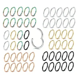 5/10Pcs 16G Stainless Steel Hinged Nose Rings Hoop Septum Clicker Tragus Helix Cartilage Daith Rook Earring Piercing Jewelry