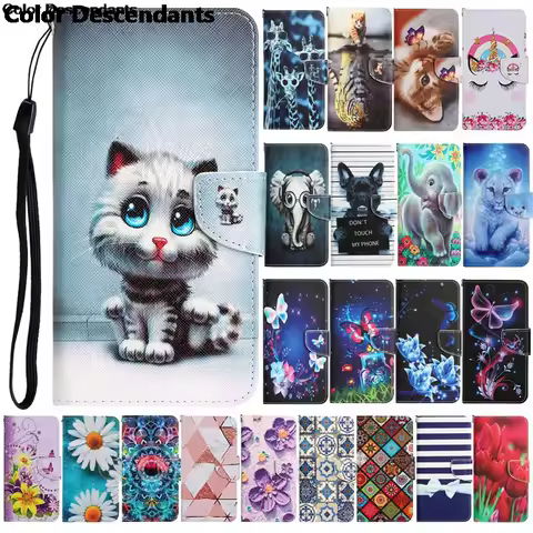For Samsung Galaxy A21s Case on For Samsung Galaxi A21s Fundas A21 S SM-A217F Leather Cases Flip Stand Phone Cover Flower Capa