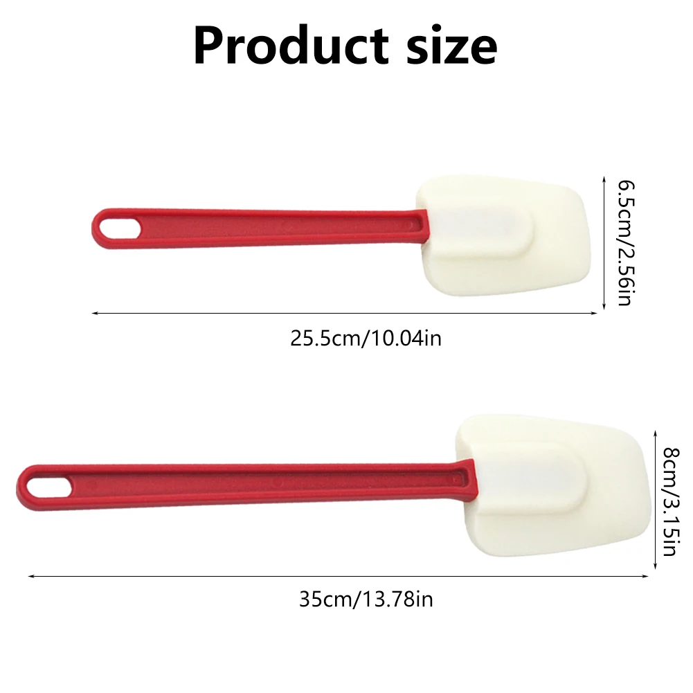 2pcs Silicone Spatula Heat Resistant Flexible Spoon Home Kitchen Spreader Cooking Accessories Shovel Baking Tool Mixing Spatula