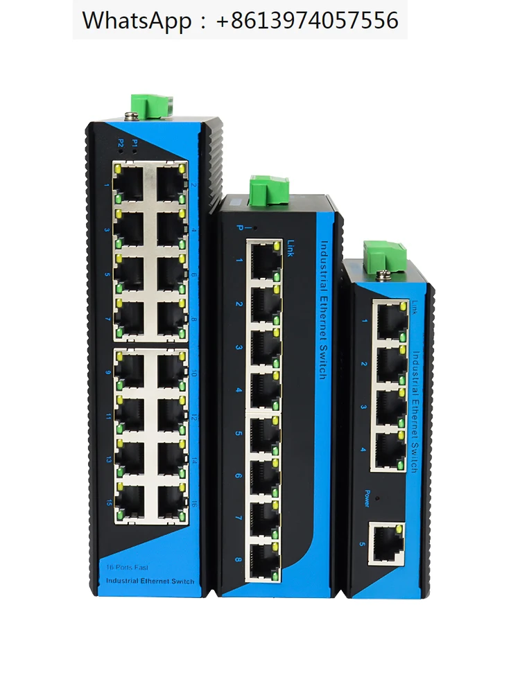 Industrial grade switch, gigabit and 100Mbit rail type, 5-port, 8-port, 9-port, 16-port industrial POE switch network cable