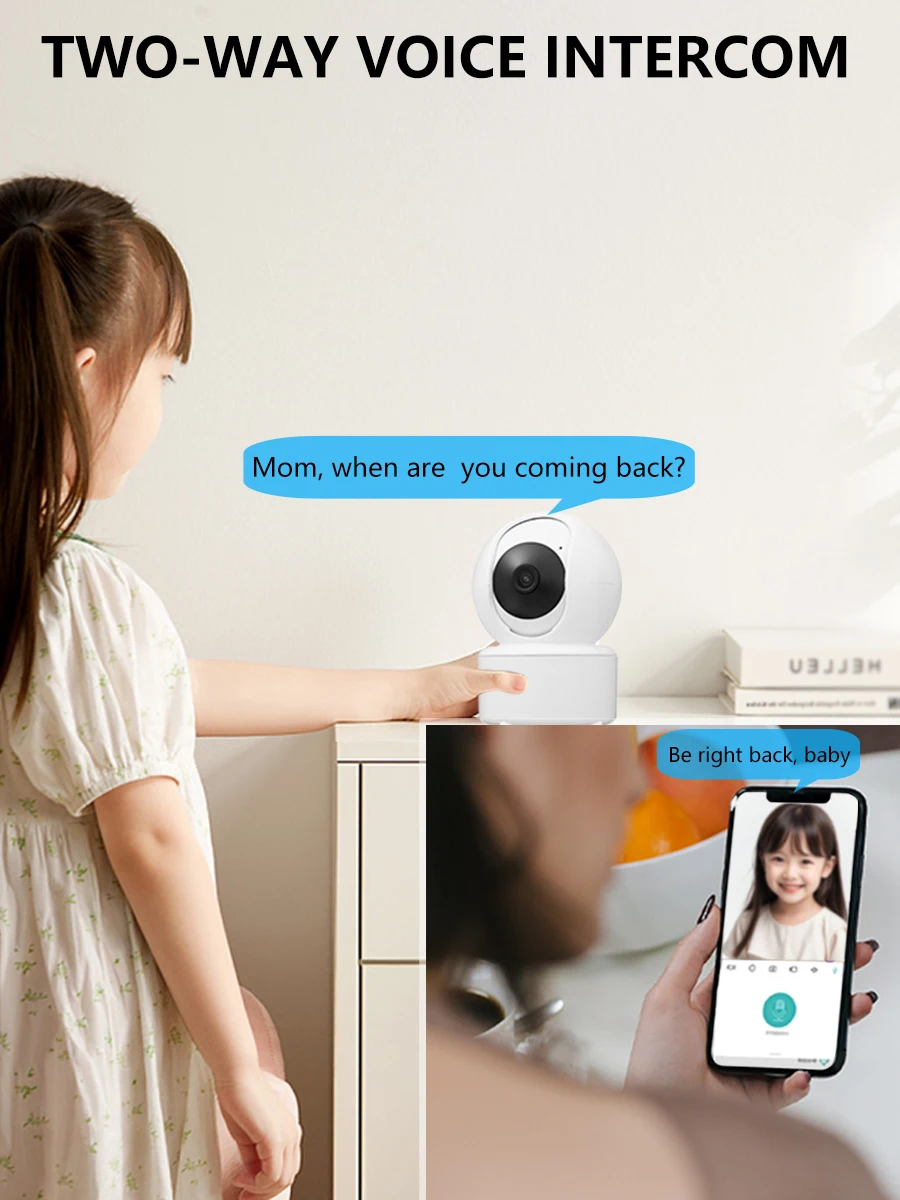 4MP 2MP WiFi-bewakingscamera Babyfoon PTZ Binnenbeveiligingscamera CCTV Spraakintercom Nachtzichtfunctie - afbeelding 2
