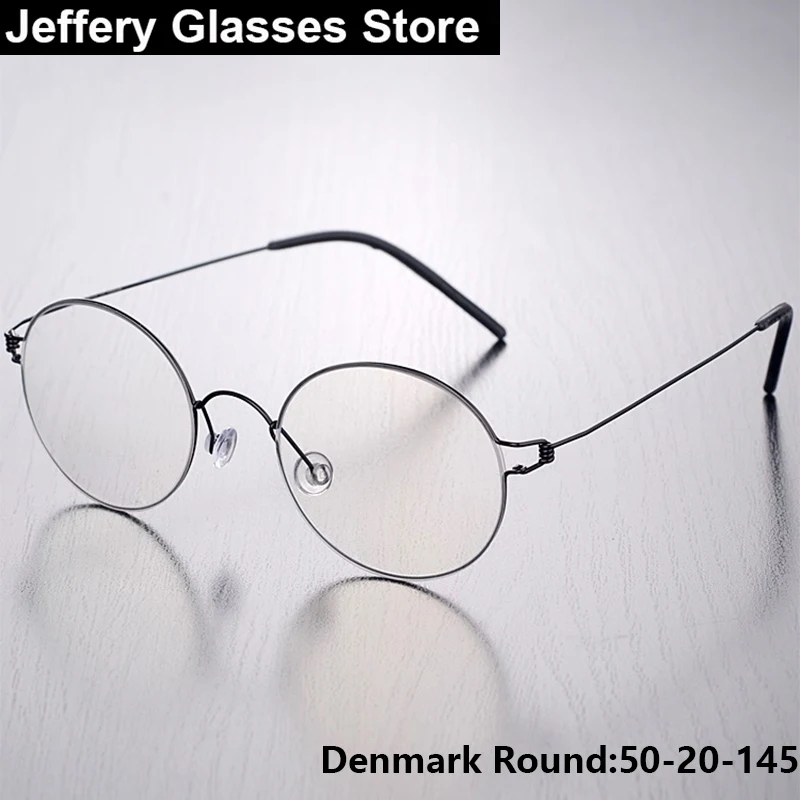 

Denmark Brand Small Round Glasses Frame Men Women Screwless Titanium Ultralight Thin Rim Eyeglasses Simple Gold Optical Eyewear